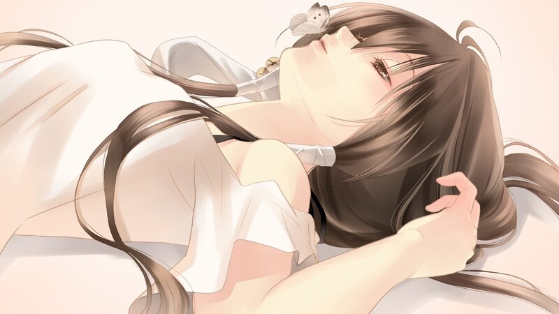 anime girl with butterfly