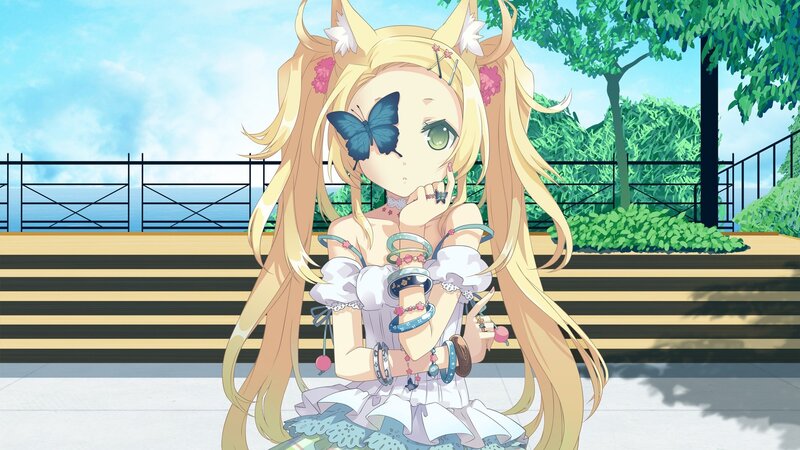 Anime girl with butterfly