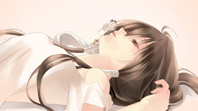 anime girl with butterfly