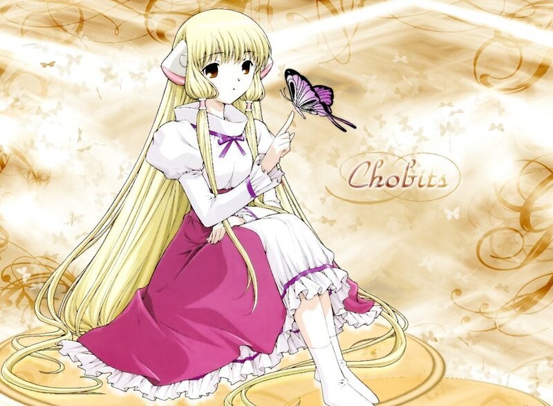Anime girl with butterfly