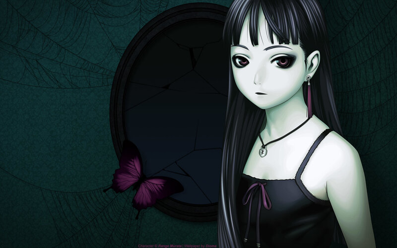 anime girl with butterfly