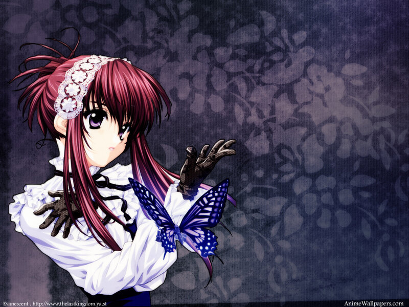 anime girl with butterfly