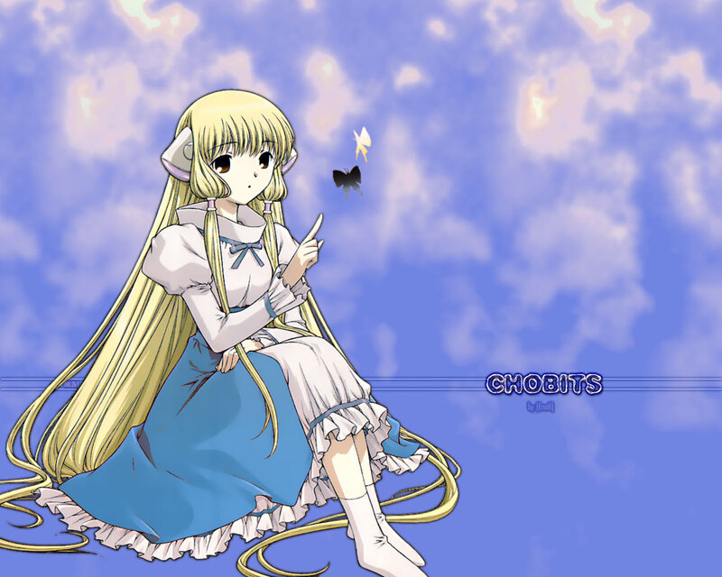 Anime girl with butterfly