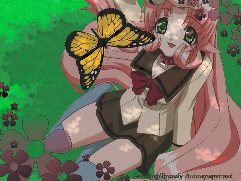anime girl with butterfly
