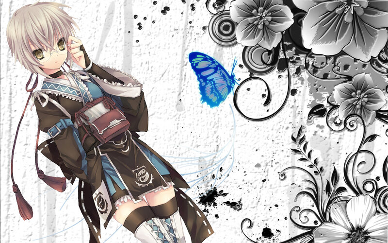 anime girl with butterfly