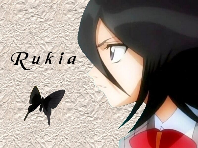 Anime Girl with Butterfly — Black, Calm, Contemplative