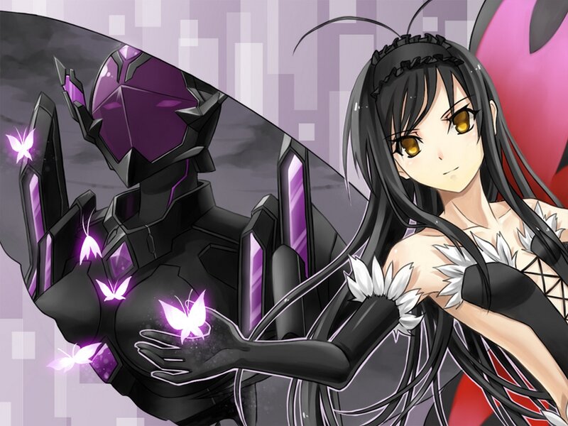 Anime Girl with Butterfly — Black, Dramatic, Robot