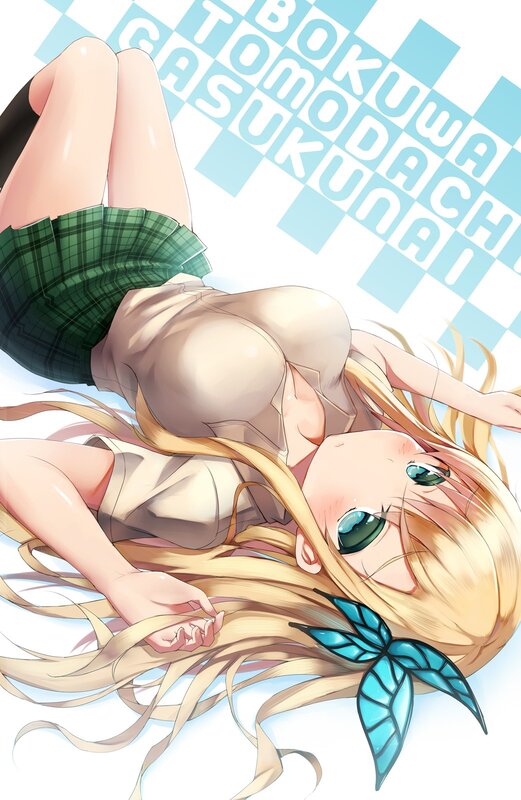 Anime girl with butterfly hair clip