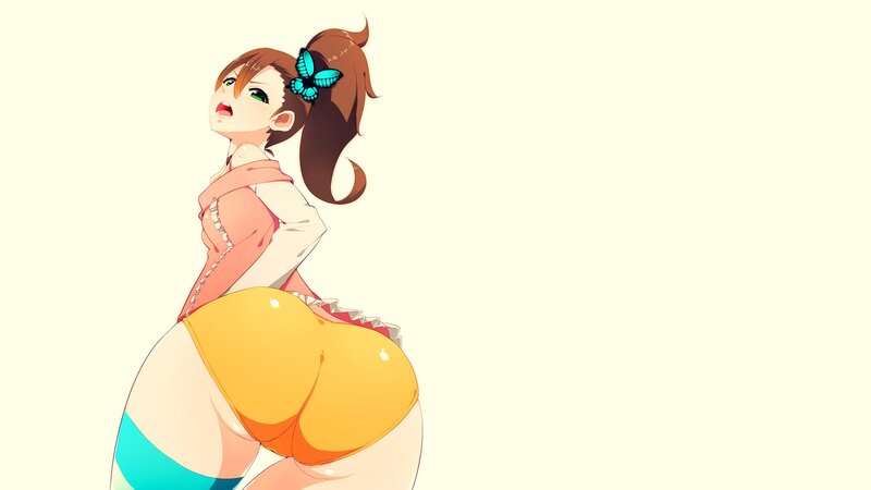 anime girl with butterfly hair clip