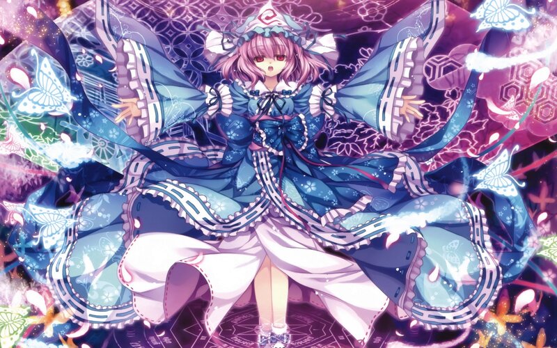 anime girl with butterfly magic