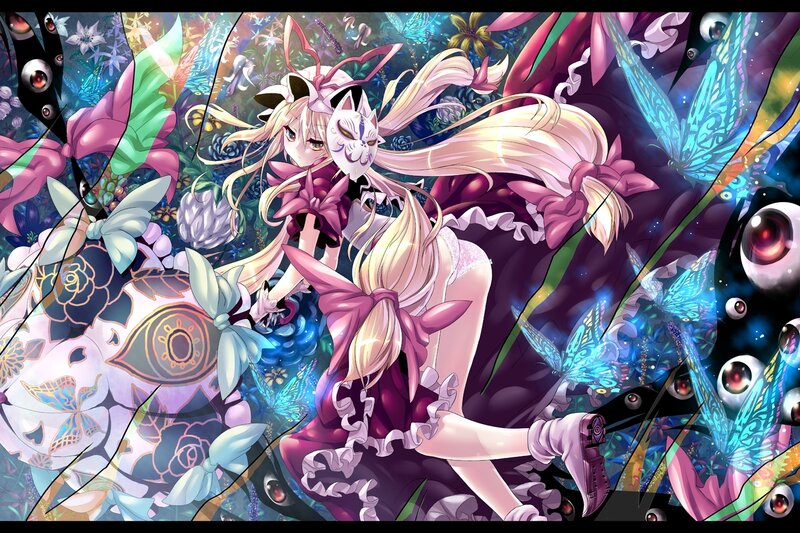 anime girl with butterfly mask