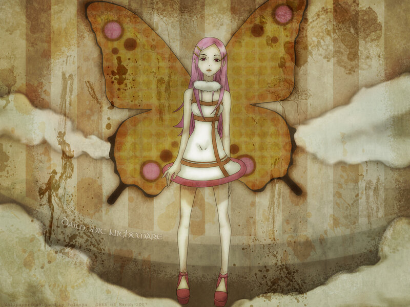 anime girl with butterfly wings
