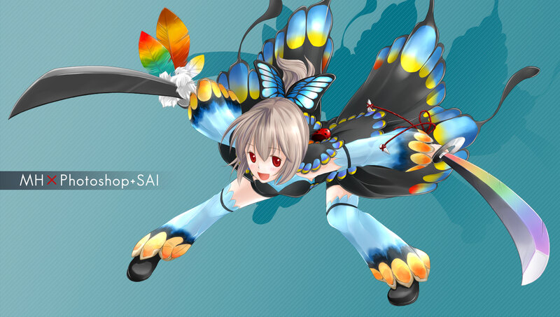 anime girl with butterfly wings
