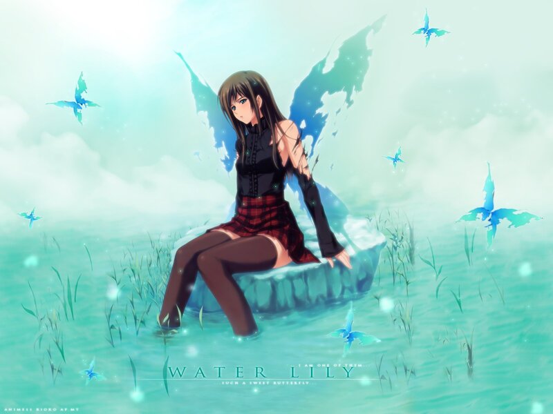 Anime girl with butterfly wings