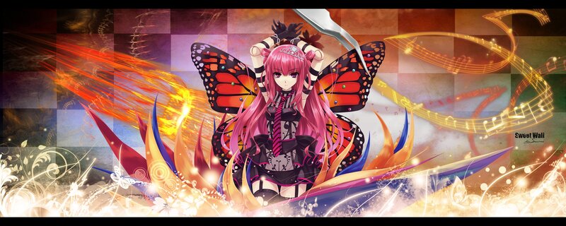 Anime girl with butterfly wings