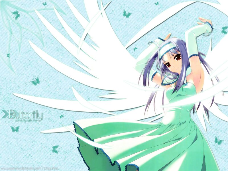 Anime girl with butterfly wings