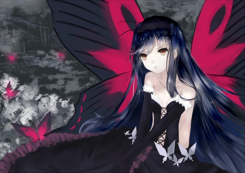 anime girl with butterfly wings