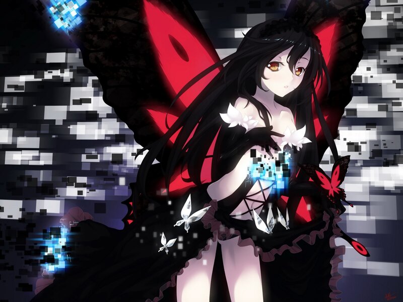 Anime girl with butterfly wings