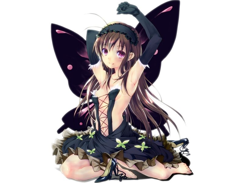 anime girl with butterfly wings