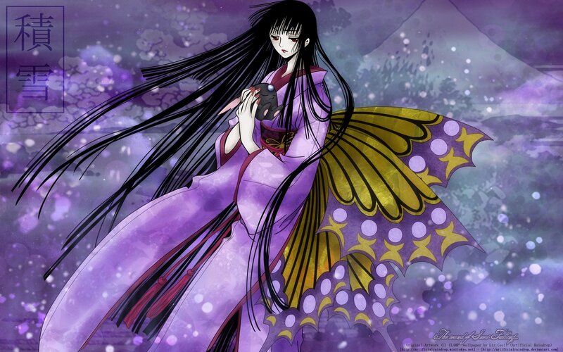 Anime girl with butterfly wings