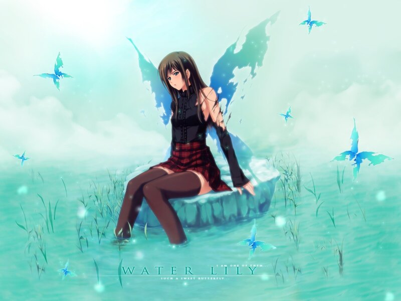 Anime girl with butterfly wings
