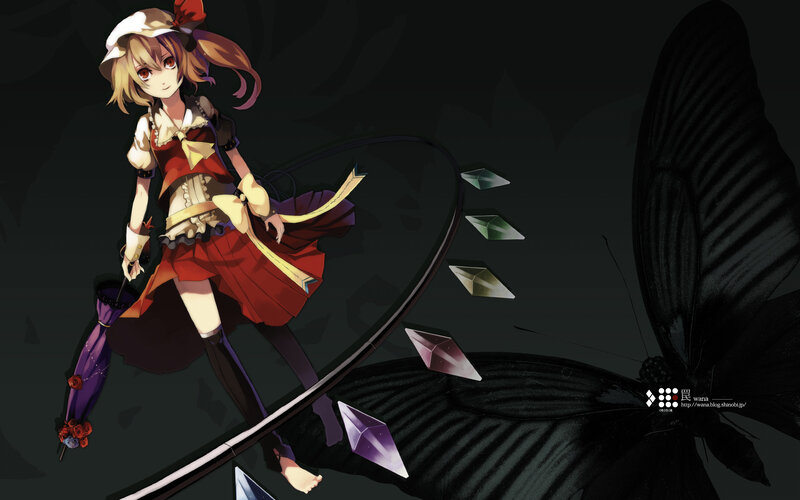 Anime girl with butterfly wings