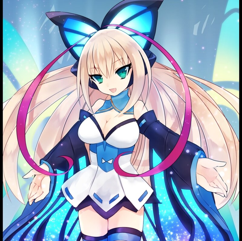 Anime Girl with Butterfly Wings — Blue, Fantastical