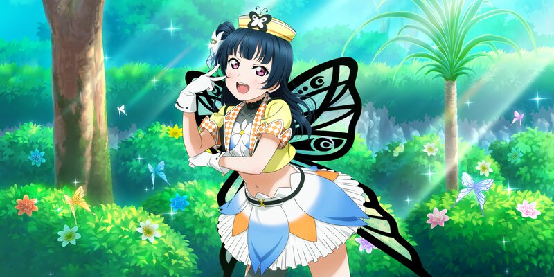 Anime Girl with Butterfly Wings — Green, Playful, Afternoon