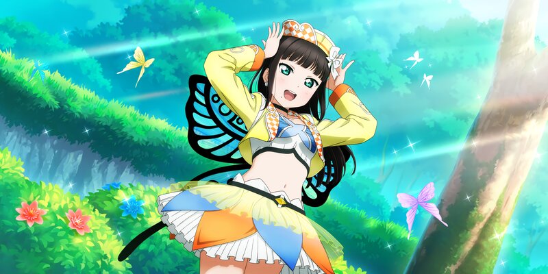 Anime Girl with Butterfly Wings — Green, Playful