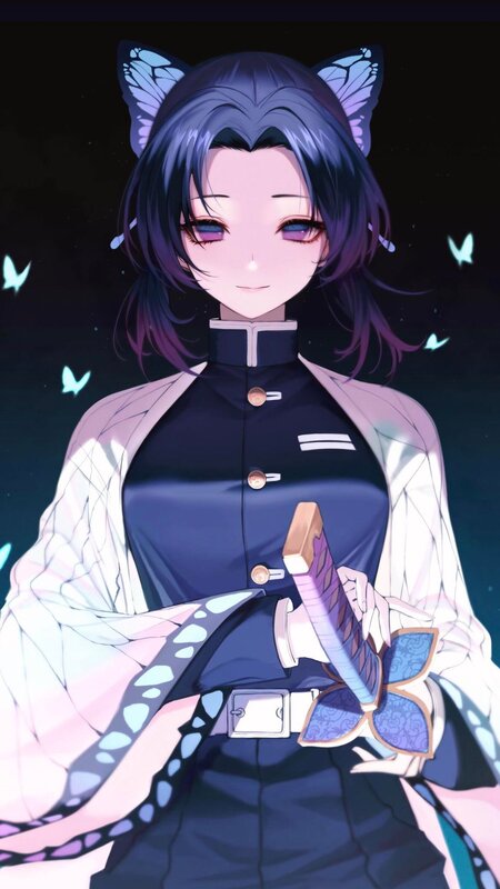 Anime Girl with Butterfly Wings — Purple, Calm