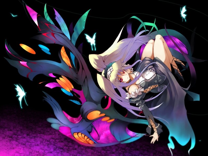 Anime Girl with Butterfly Wings — Purple, Dramatic