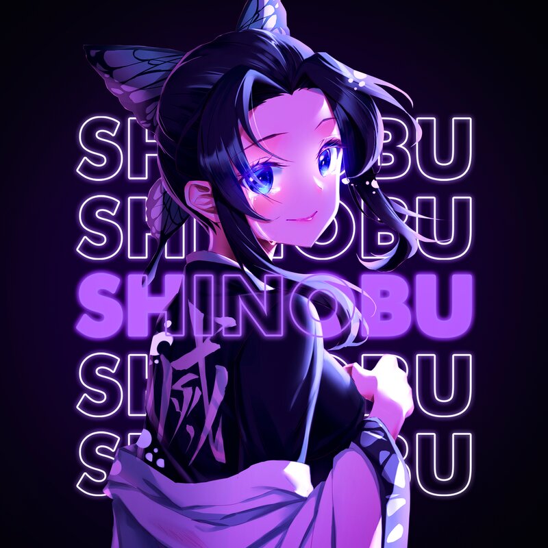 Anime Girl with Butterfly Wings — Purple, Mysterious, Night
