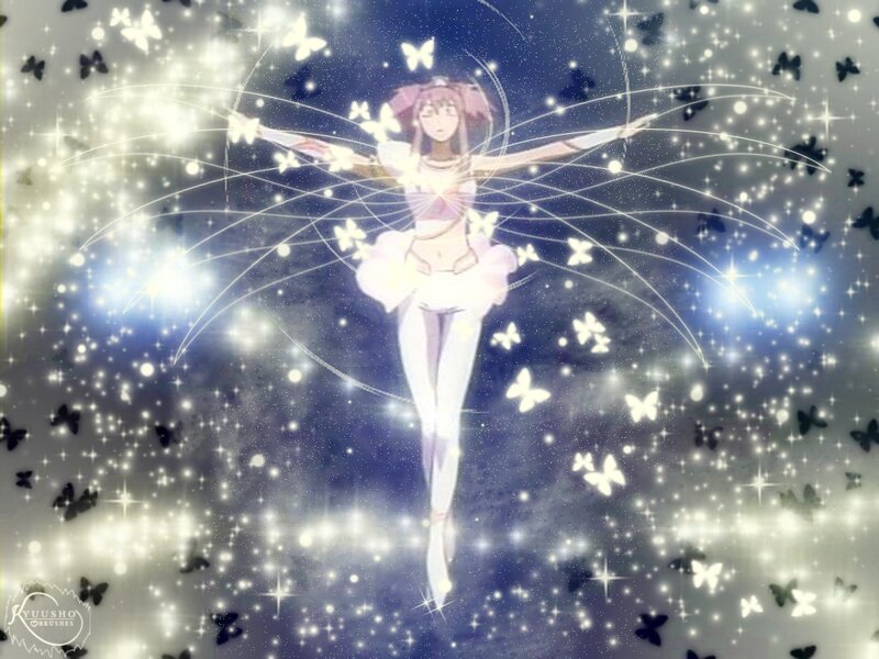 Anime Girl with Butterfly Wings — White, Magical, Serene