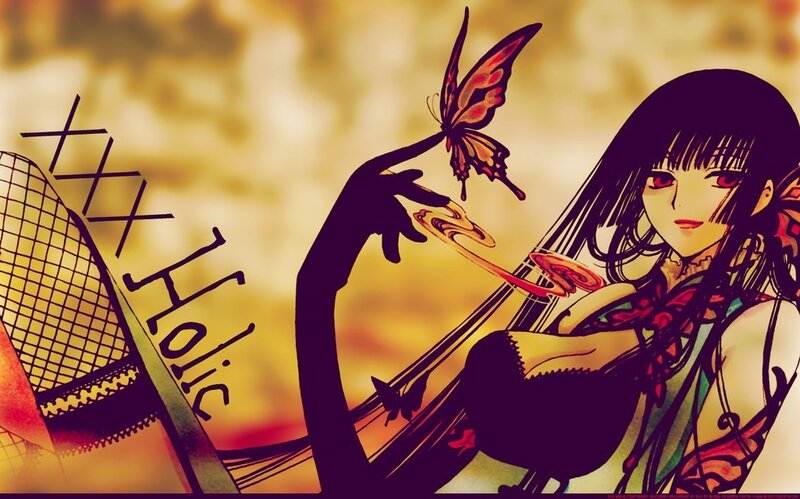 Anime Girl with Butterfly — Yellow, Dramatic