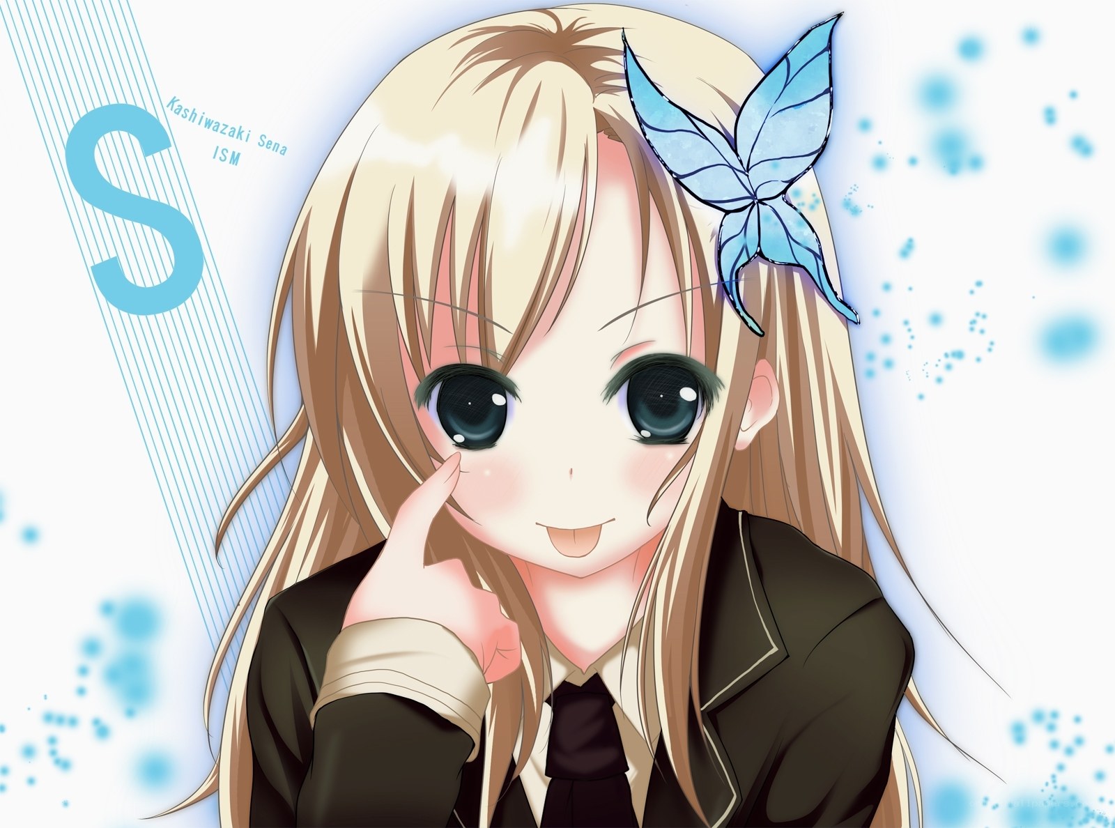 anime girl with butterfly