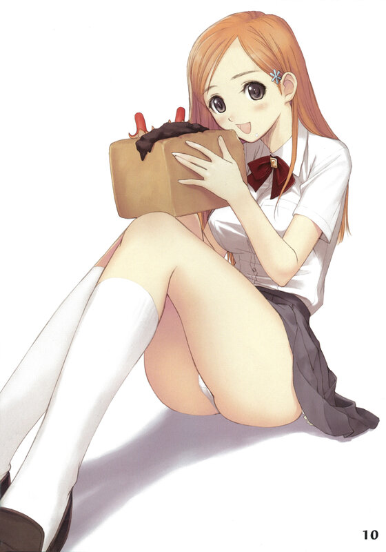 anime girl with cake