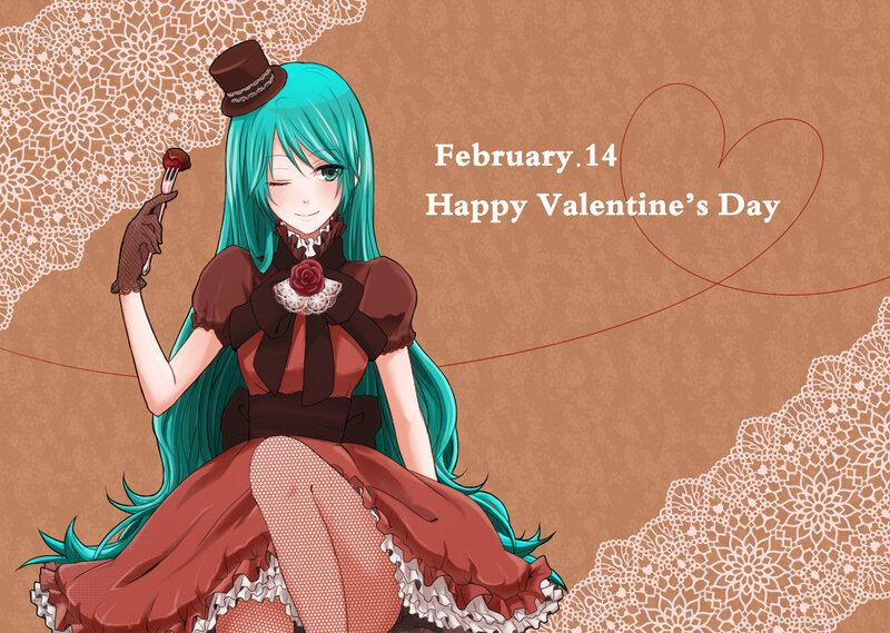 Anime Girl with Cake — Brown
