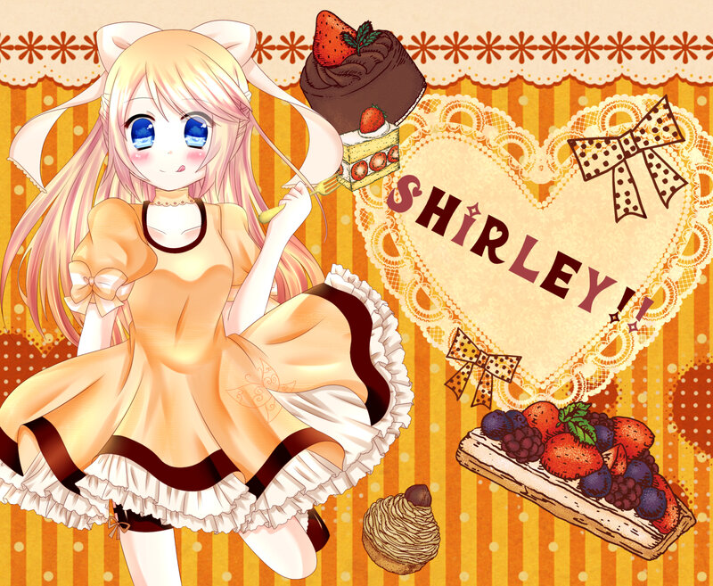 Anime Girl with Cake — Orange