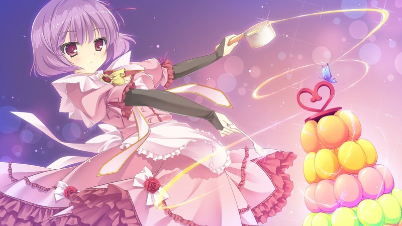 Anime Girl with Cake — Purple, Magical