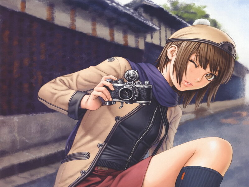anime girl with camera