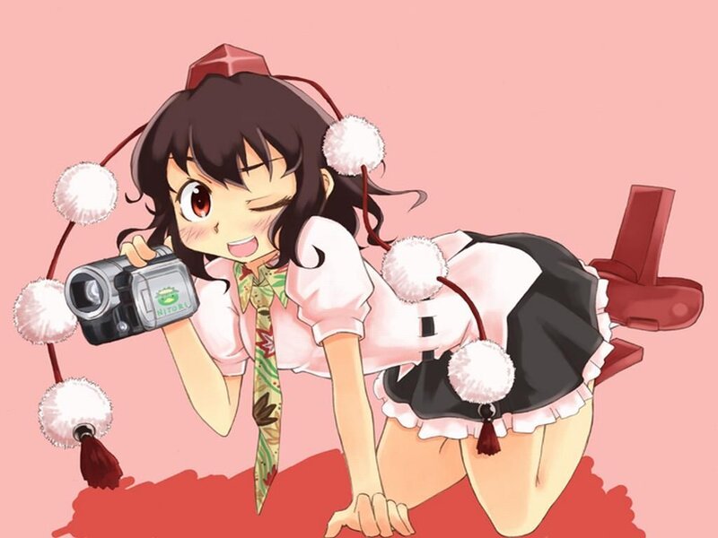 anime girl with camera