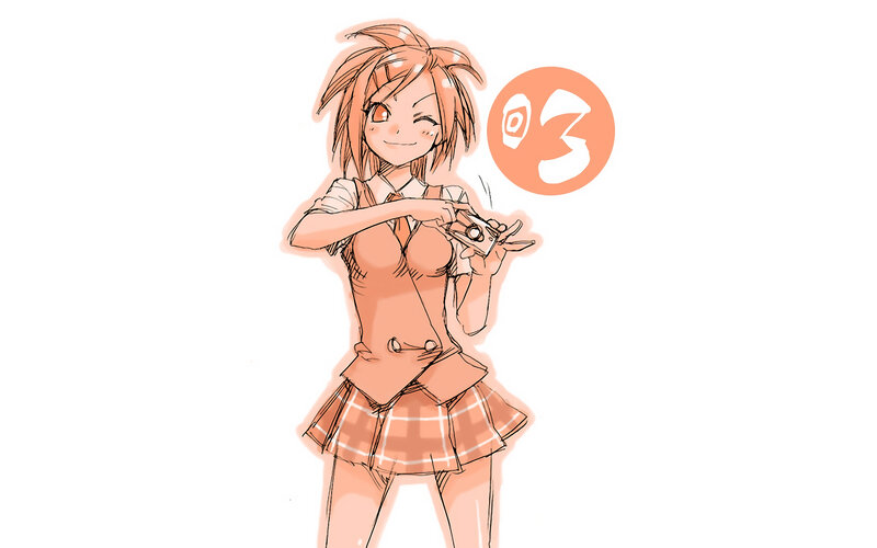 anime girl with camera