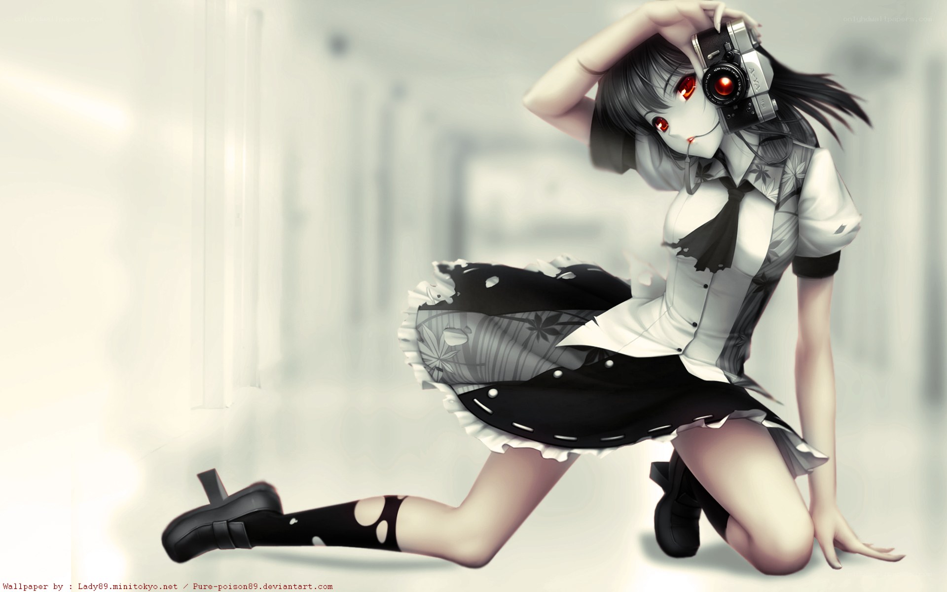 anime girl with camera