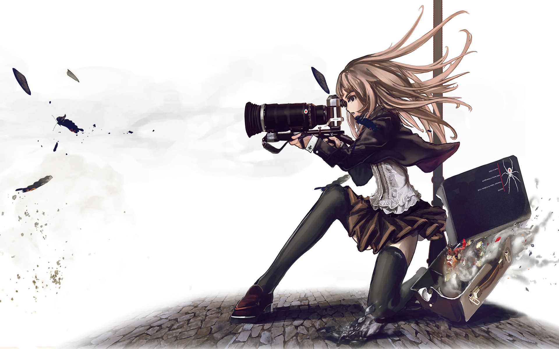 anime girl with camera