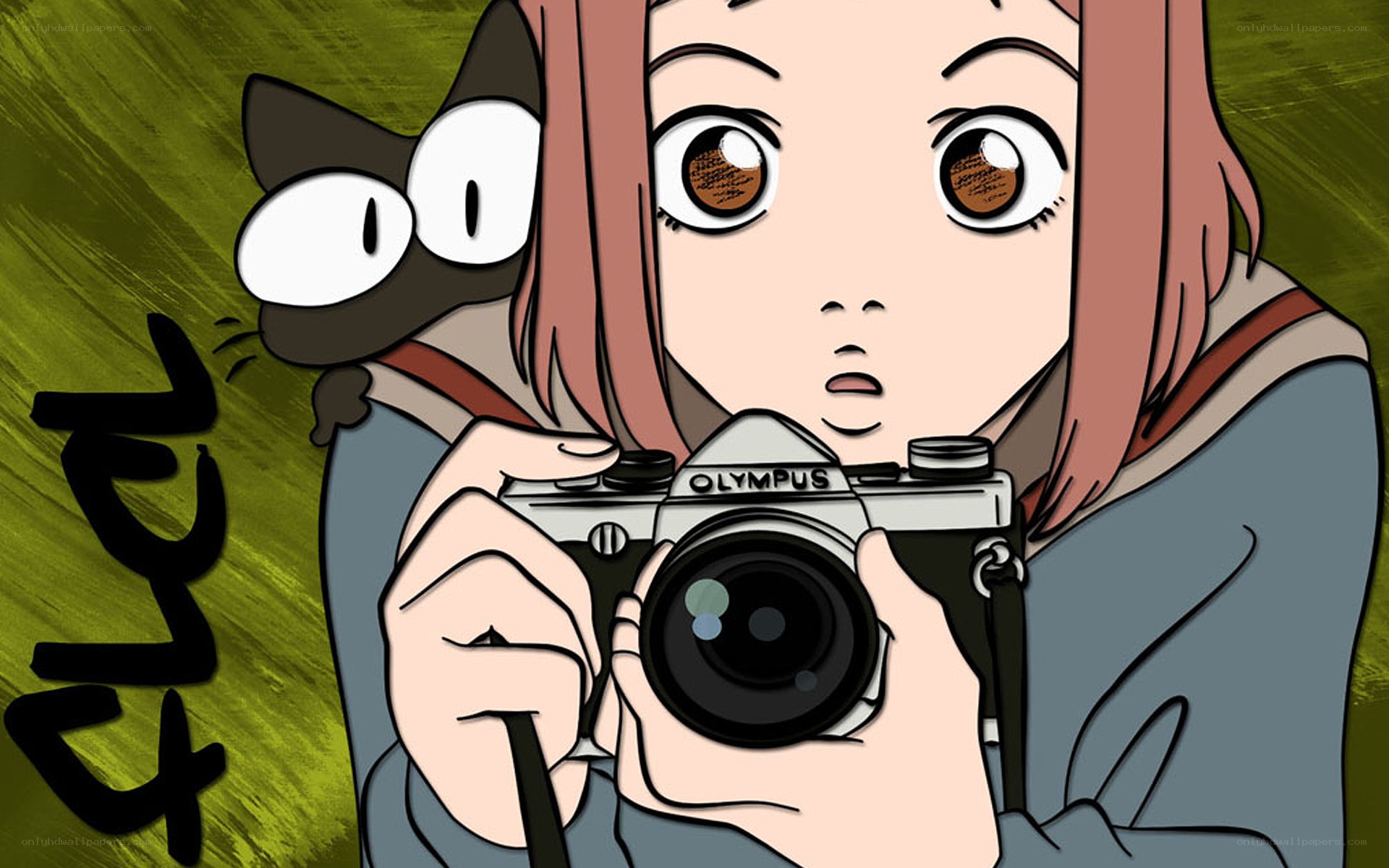 anime girl with camera