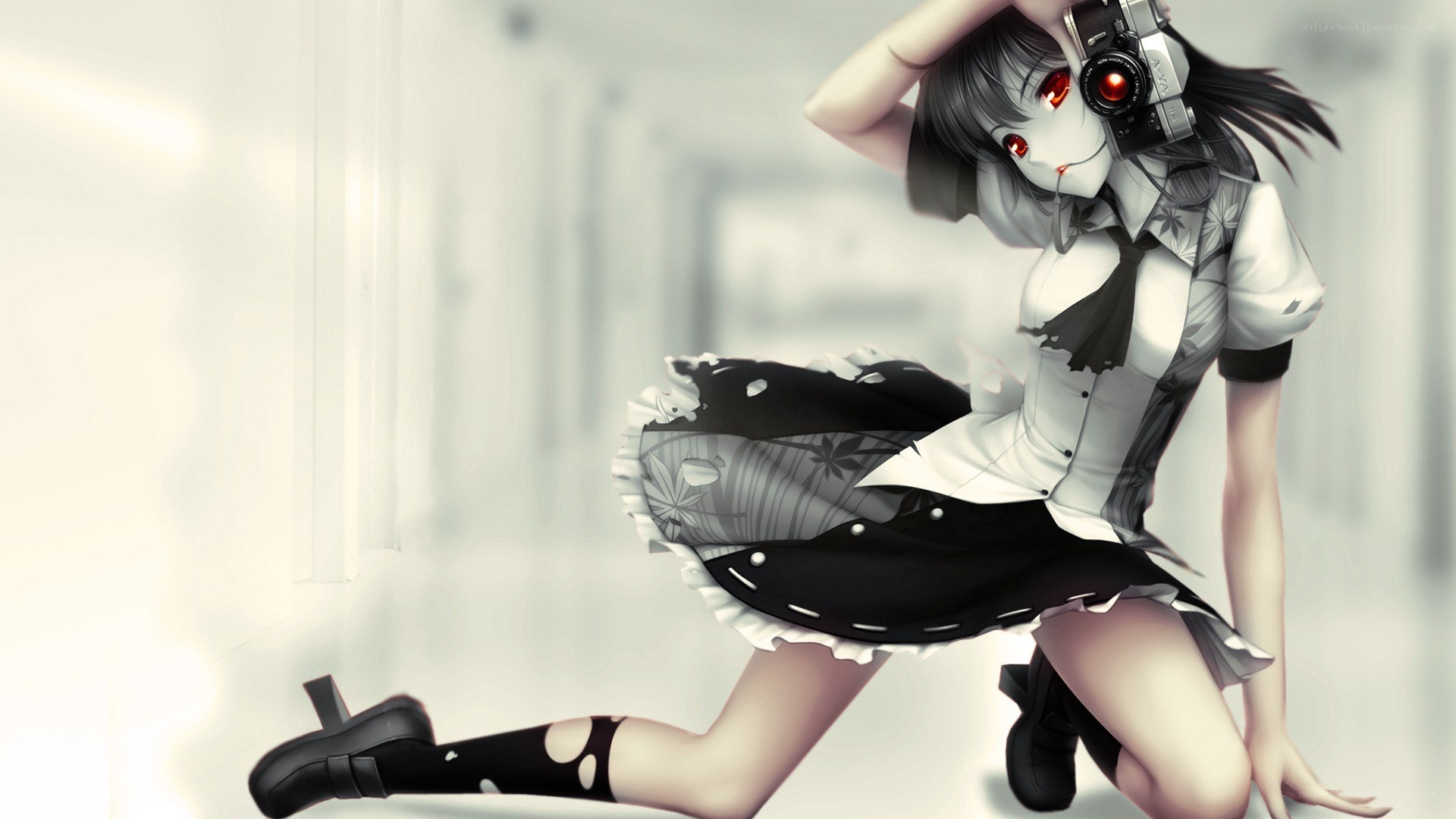 anime girl with camera