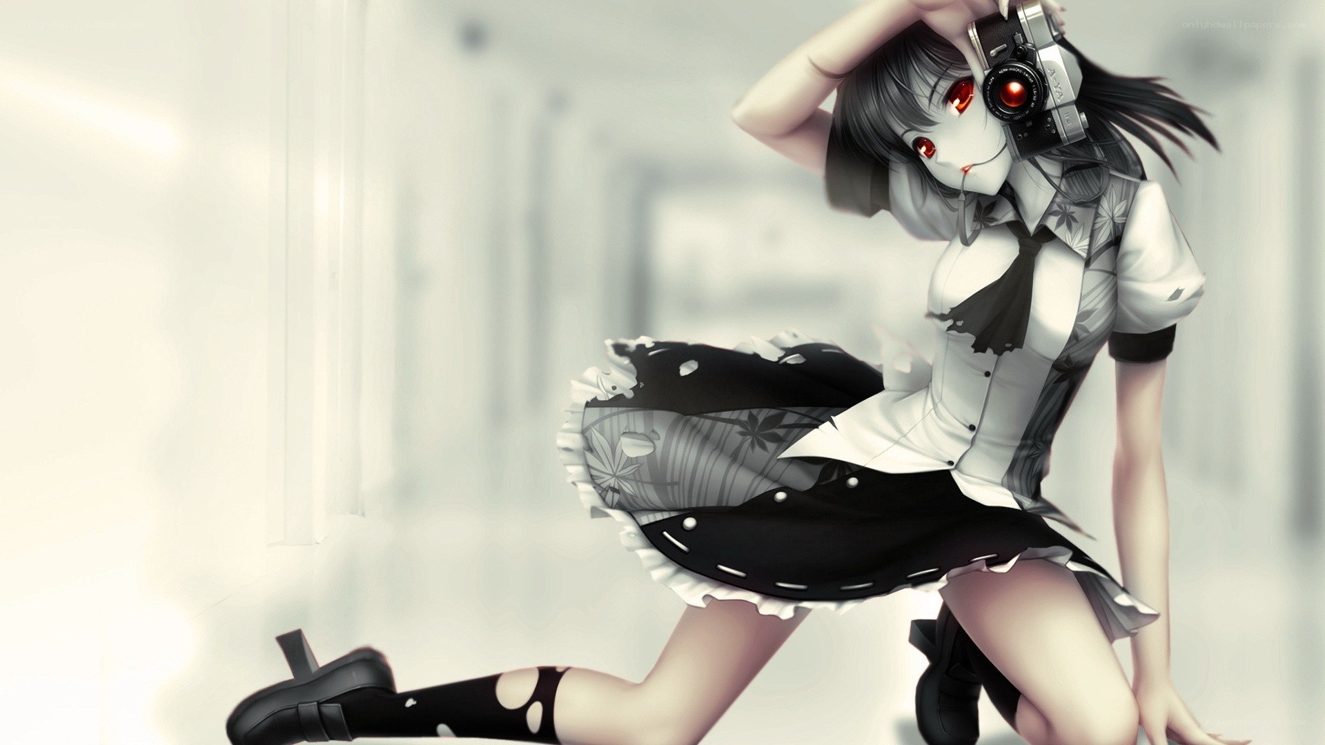 anime girl with camera