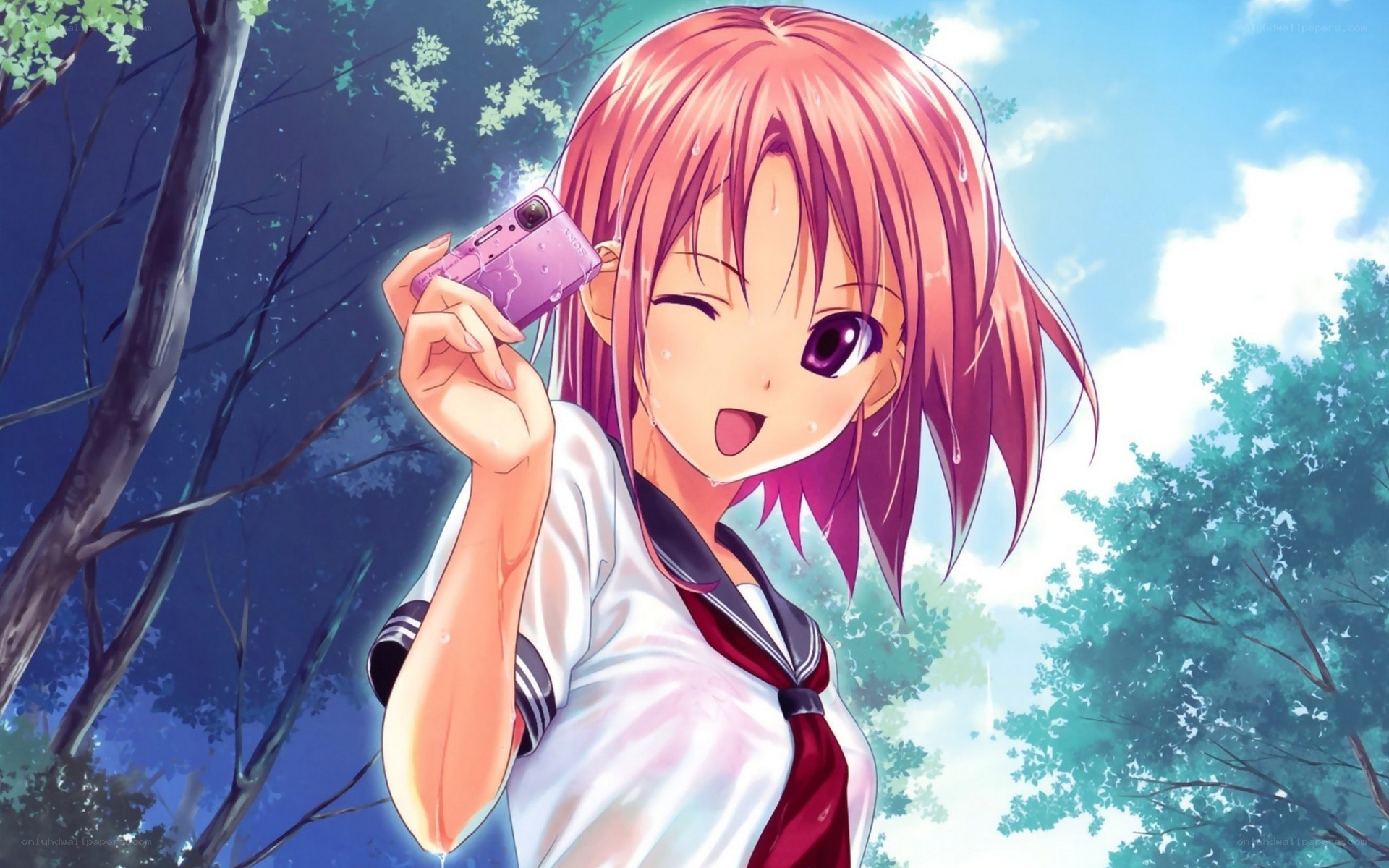 anime girl with camera