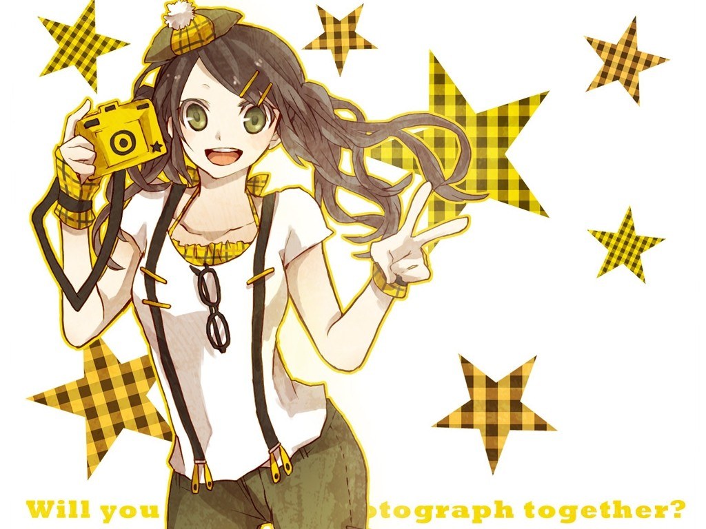 anime girl with camera