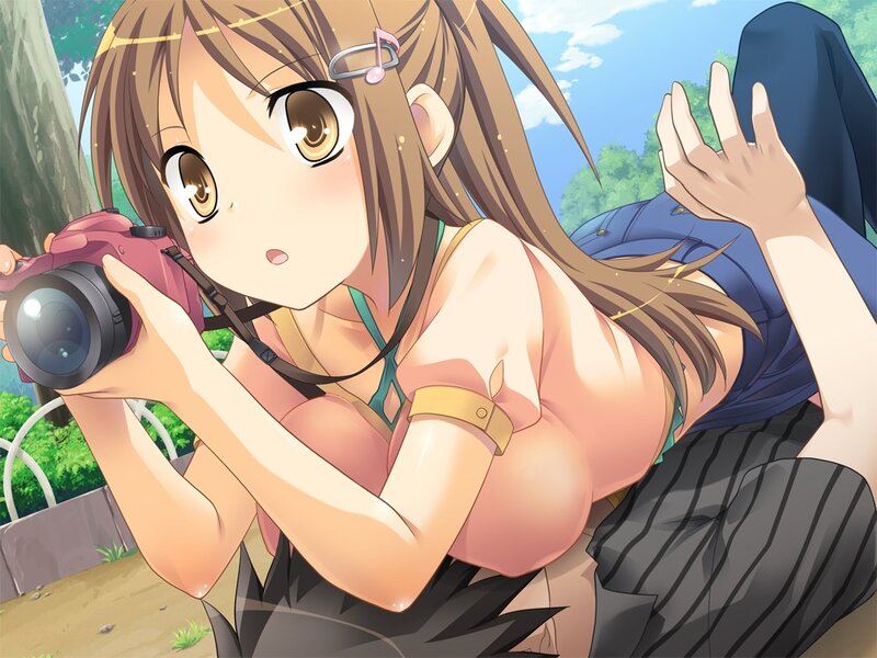 anime girl with camera